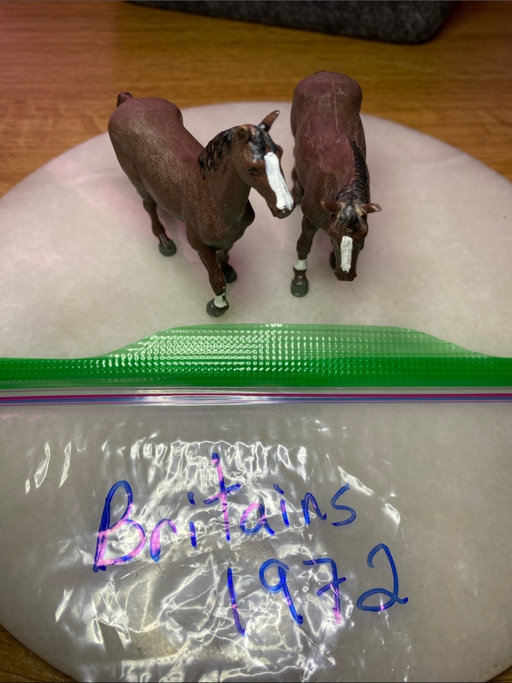 Britains Vintage 1972 Percheron Farm Horses PVC Plastic (First Edition #2106)